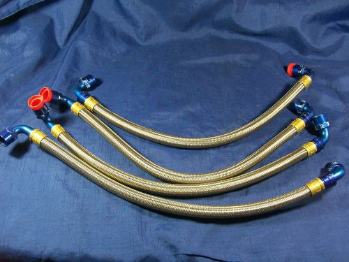 Nascar lot of 4 stainless steel braided hoses an-10