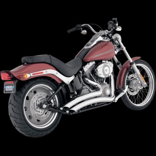 Python/drag special venom radius exhaust, chrome for 1986-2011 harley softail