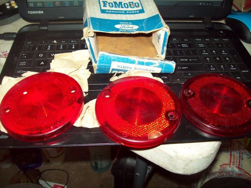 (3) nos 1957-1966 ford f-100 f-250 step side tail light lamp lens b9c-13450-a