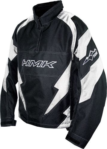 Hmk mens black/white throttle pullover windproof/waterproof snowmobile jacket