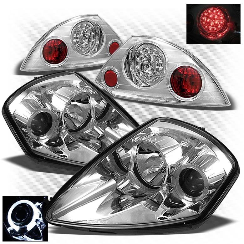 00-02 eclipse halo projector headlights + philips-led perform tail lights combo