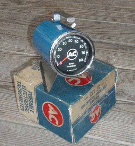 Vintage ac portable electronic tachometer st 122 ford chevy dodge point ignition