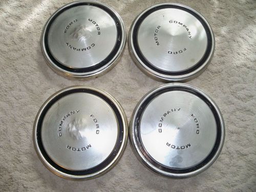 Lot of 4 vintage ford motor company classic dog dish wheel hub cap center