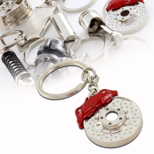 Auto parts mini spinning disc brake keychain lanyard key ring keyfob key chain