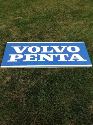 Vtg volvo penta marine engine old boat motor dealer dbl sided tin sign iowa