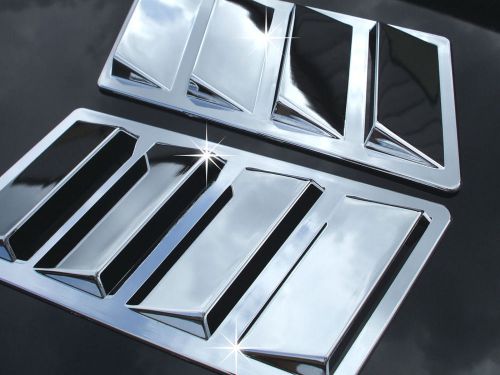 Chrome cadillac sts cts escalade esv mesh hood scoop cover port hole side vent y