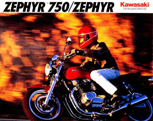 1991 kawasaki zephyr 750 &amp; zephyr 500 motorcycle brochure-zephyr zr750c1-zr550b2