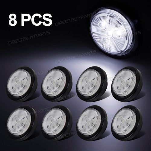 8pcs 2.5&#034; led truck side lamp white led marker clearance lamp 4 diodes 12v