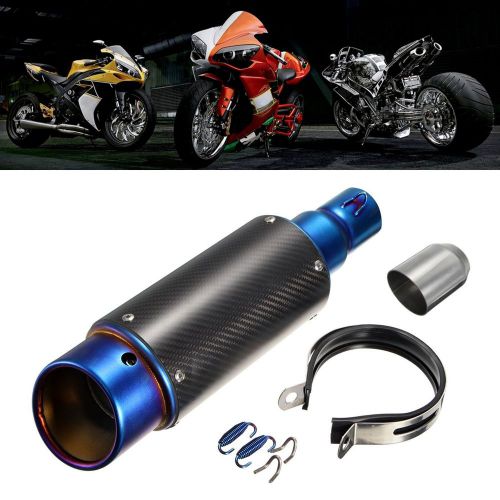 Motorcycle frosted carbon fiber exhaust muffler tip silencer street bike 38-51mm