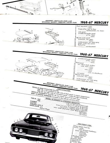 1967 1968 mercury monterey montclair motor&#039;s original body crash illustrations m