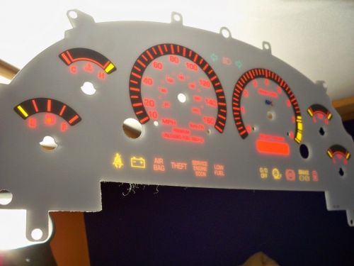 99 00 01 02 03 ford mustang cobra &amp; gt v8 white face glow through gauges 160mph