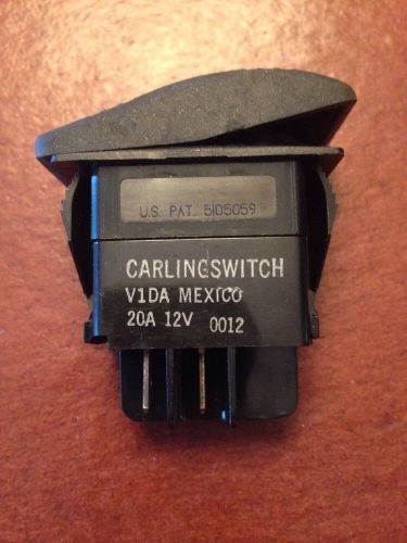 Carling on / off 20 amp 12v boat rocker switch w/ rubber textured cover v1da