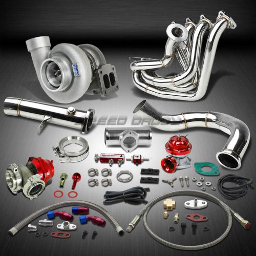 Gt45 1.05ar v-band 800+hp boost 9pc turbo charger+manifold kit for honda b16/b18