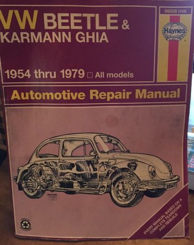 Haynes vw beetle &amp; karmann ghia 1954-1979 repair manual complete!