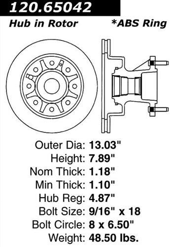 Centric 120.65042 front brake rotor/disc-premium rotor-preferred