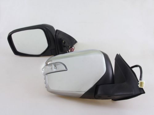 06 -15 mitsubishi l200 warrior pick up chrome electric wing fold mirror led pair