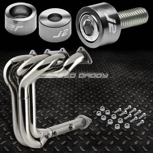 J2 for b16/b18 dohc exhaust manifold 4-1 tri-y header+gun metal washer cup bolts