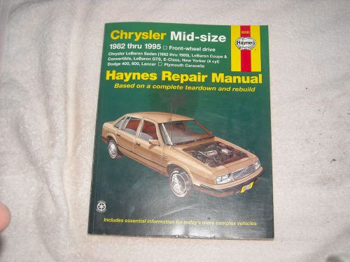 Haynes chrysler mid-size 1982 thru 1995 #25030  repair manual.