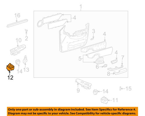 Gm oem front door-window switch 89047311