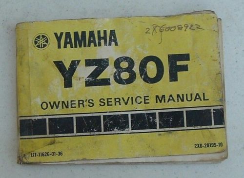 Yamaha oem owners manual book yz80f