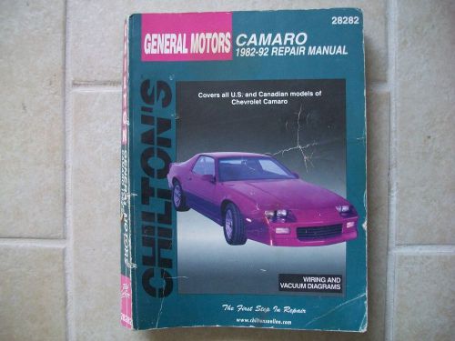 Repair manual chilton 28282 1982-92 chevrolet camaro all models