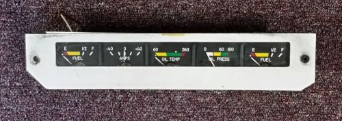 Aircraft instrument gauge cluster - oil pressure, oil temp, amps, fuel quantity