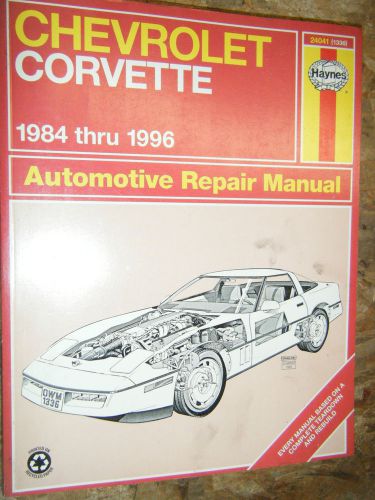 1984-1996 chevrolet corvette haynes repair manual workshop service 92 90 88 86