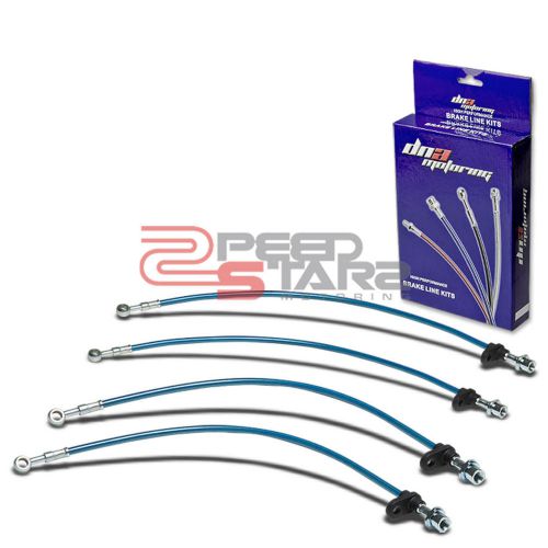 Celica gt st204  blue pvc coat stainless hose brake lines/cable front+rear disc