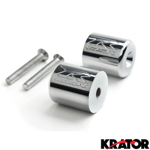 Chrome logo motorcycle bar ends weights sliders for suzuki 600 750 1000 hayabusa