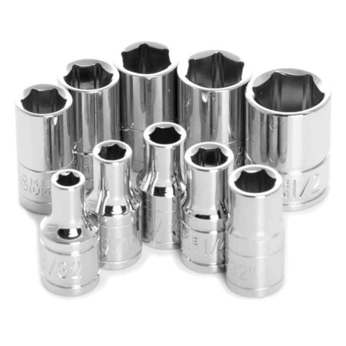 Performance tool w36002 socket socket-10 pc 1/4  dr 6pt sae set