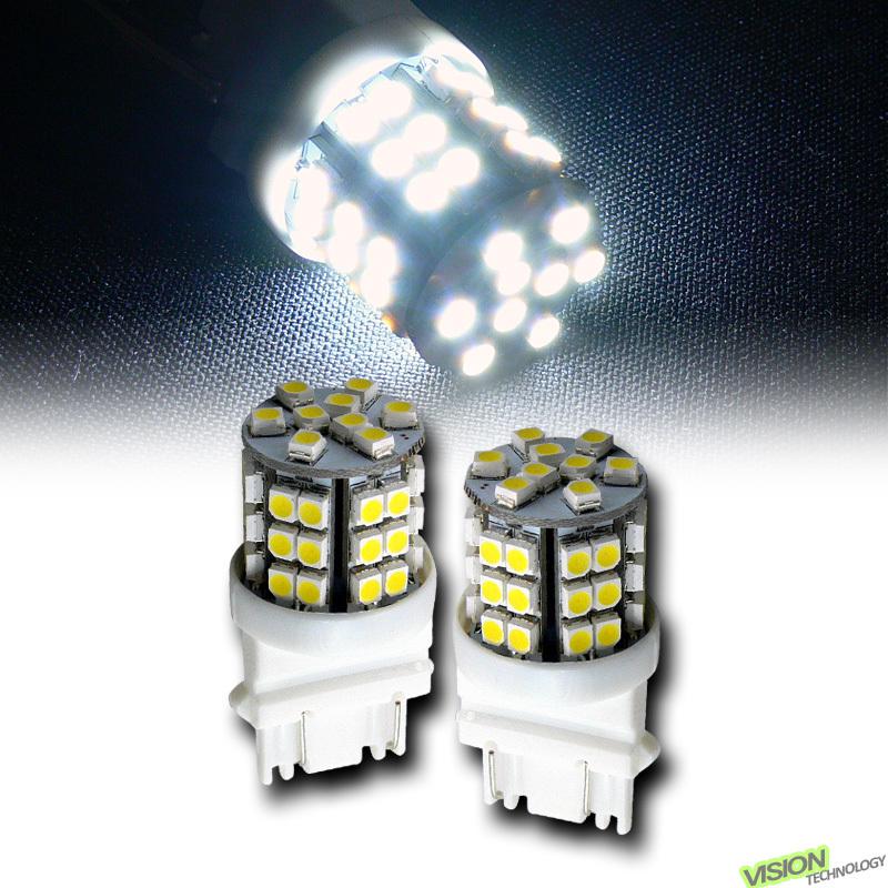 2pc white 3157 45x smd led stop/brake tail light lamp bulbs dc 12v 293 4114 s25