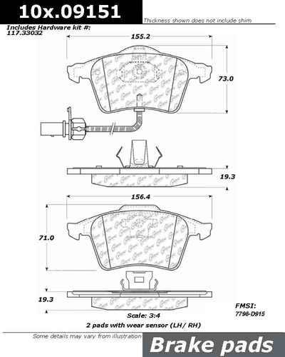 Centric 104.09151 brake pad or shoe, front