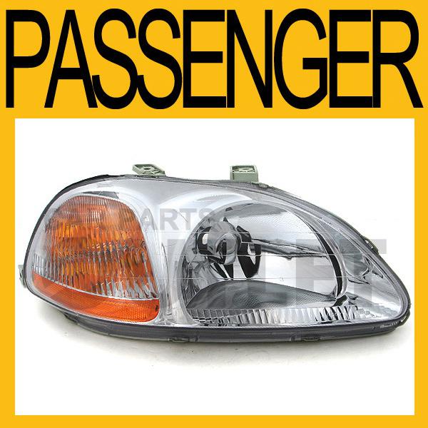 96-98 honda civic head lamp light assembly passenger side 2d 3dr 4dr replacement