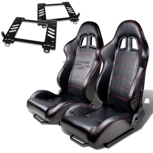 Type-1 racing seat black pvc+silder/rail+for 89-97 miata mx-5 na bracket x2