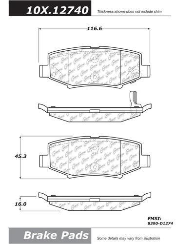 Centric 104.12740 brake pad or shoe, rear