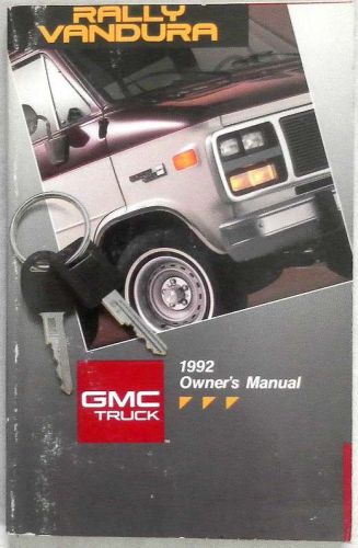 1992 gmc rally vandura van  owners manual