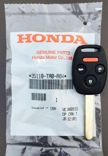 Genuine honda accord 2008-2012 key keyless entry remote fob part# 35118-ta0-a04