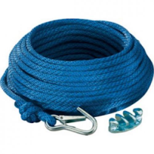 Solid-braid anchor rope line braided docking boat with snap hook cleat 50 ft new