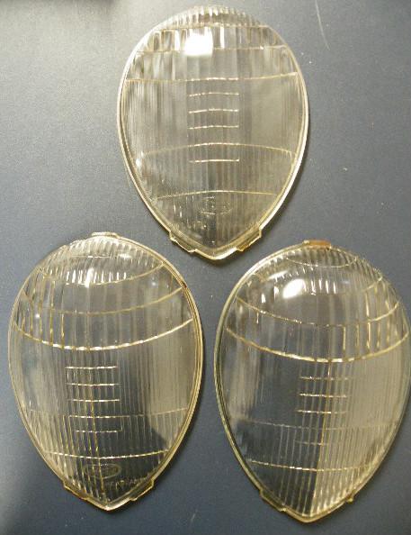 1937 1938 1939 lot of 3 ford mercury two lite teardrop head light lens 