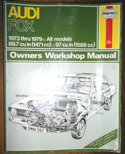 1973-1979 audi fox 89.7 &amp; 97 ci haynes service shop automotive repair manual 207