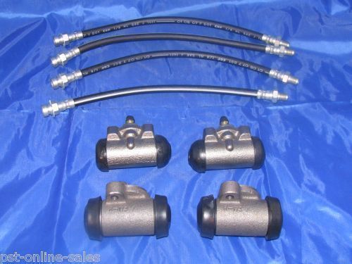 4 wheel cylinders &amp; brake hoses 1960 cadillac - new set