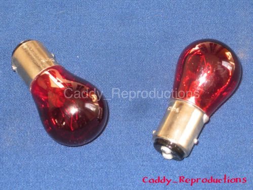 1953 - 1966 cadillac tail light blinker bulbs 12v - red - double filament