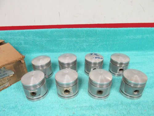 1937-42 ford flathead super duty  .030 over  4 ring dome top pistons   new  516