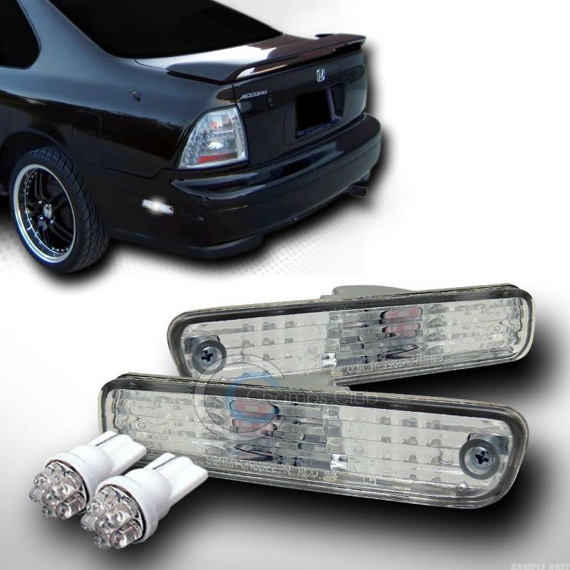 Clear lens side marker bumper lights lamp yd+led bulbs 92-96/97-01 honda prelude