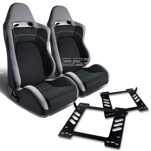 Type-r racing seat gray black cloth+silder+for 07-14 wrangler 4 bracket x2