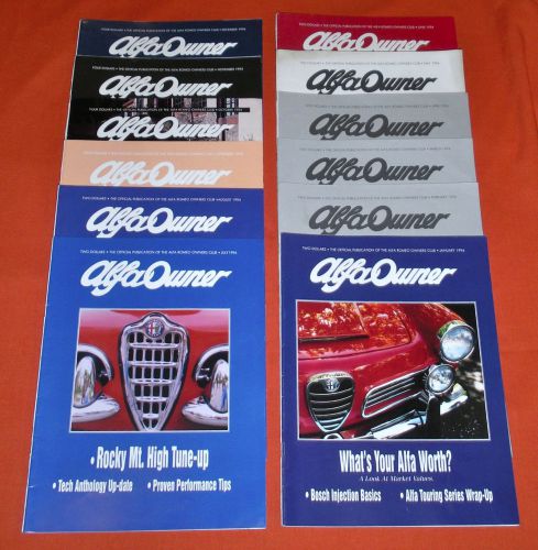 Alfa romeo owners club magazines, 1994