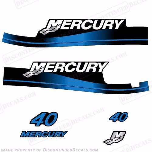 Mercury 2000 - 2001 40hp 2-stroke outboard decal kit *blue* - in stock!