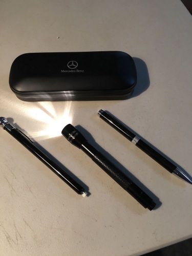 Genuine original mercedes benz flashlight  / air guage / pen set/ mercedes case