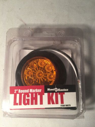 Amber 2&#034; round 9 led trailer marker clearance light kit /haul master/ wire plug