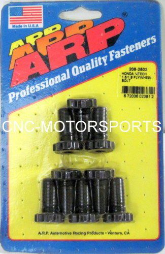 Arp flywheel bolt kit 208-2802 honda 1.6l 1.7l 1.8l &amp; 2.0l dohc b series 8pcs